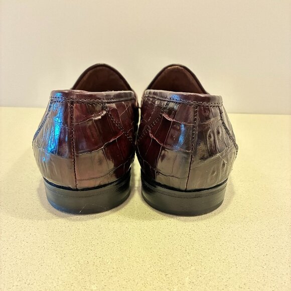 Bruno Magli Genuine Burgundy Crocodile Tassel Loafers – Men’s 10.5M main image 4